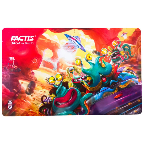 مداد رنگی ۳۶ تایی فکتیس جعبه فلزی